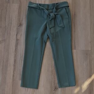 Loft Pants- Stylish Green Tie-Waist Pants